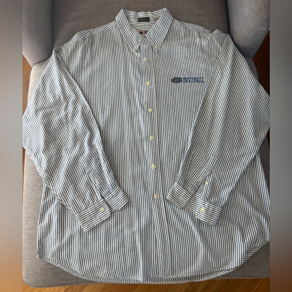 University of Florida Gators Button Down Mens XXL Blue Denim BOA Resort Vintage